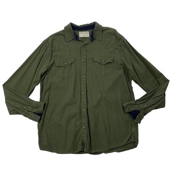 Cody James Shirt Mens L Large Hunter Green Snap Buttons Western Flannel Western - Picture 1 of 11
